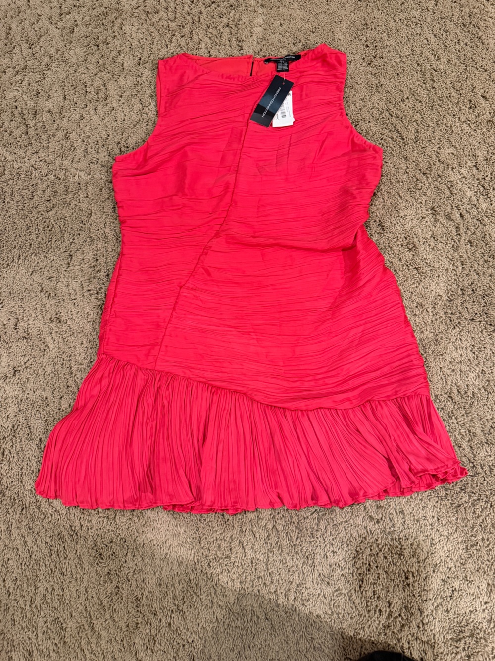 French Connection Vibrant Pink Azalea Pleated Dress